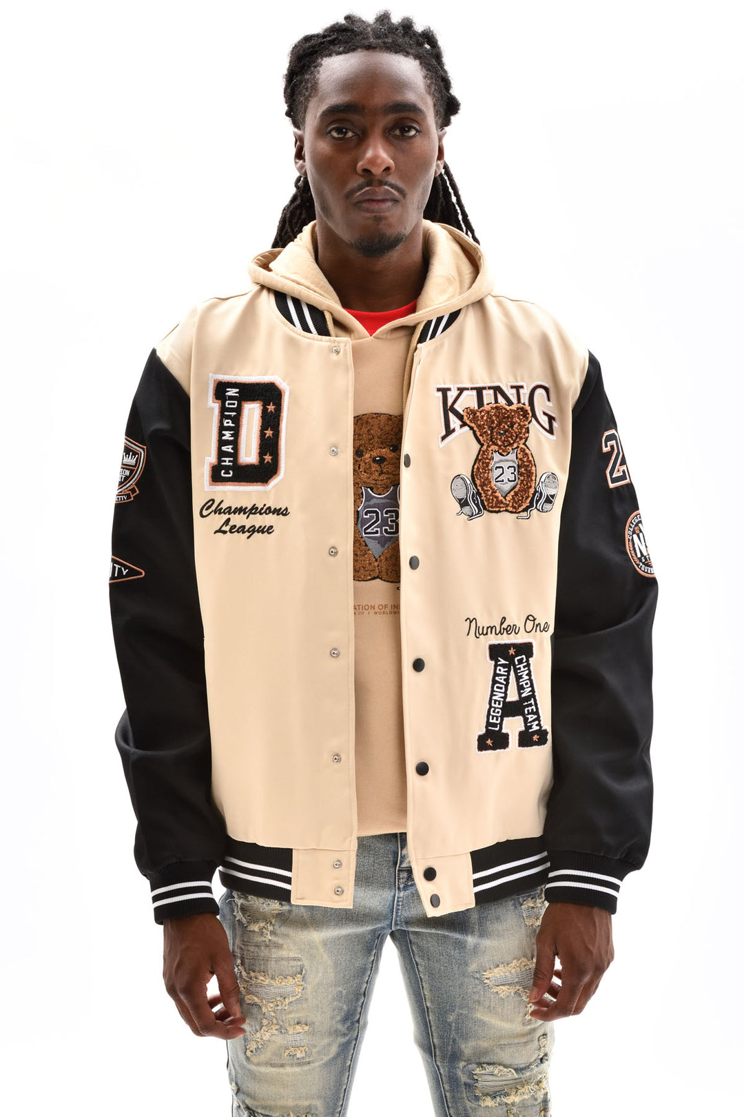 King Bear Varsity Jacket Khaki TRACK 23