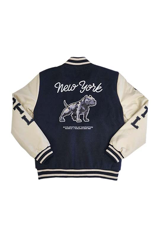 New York Chain Stitch Varsity Jacket - Black – TRACK 23