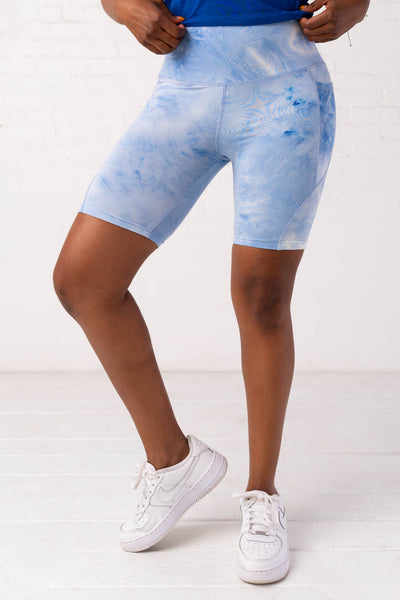 Tye Dye Biker Shorts#color_light-blue